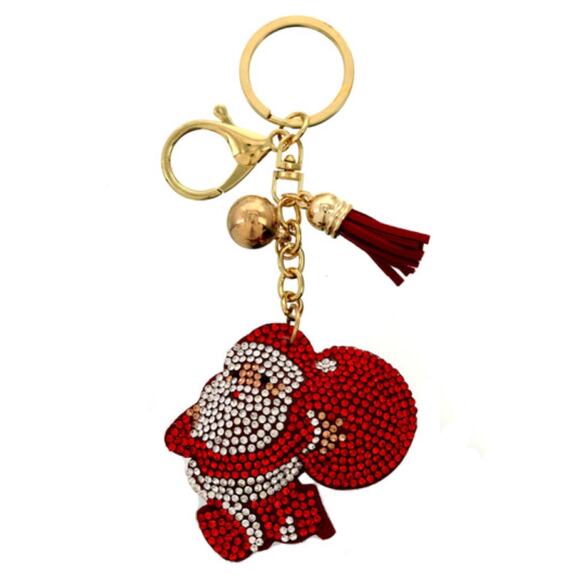 Santa Claus Crystal Christmas Keychain - Picture 1 of 1